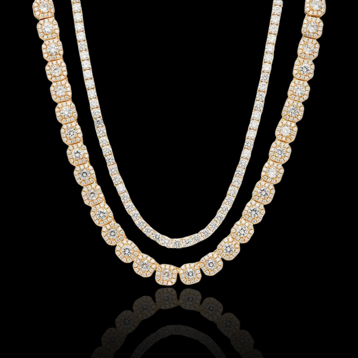 10MM CLUSTERED + 5MM TENNIS CHAIN BUNDLE