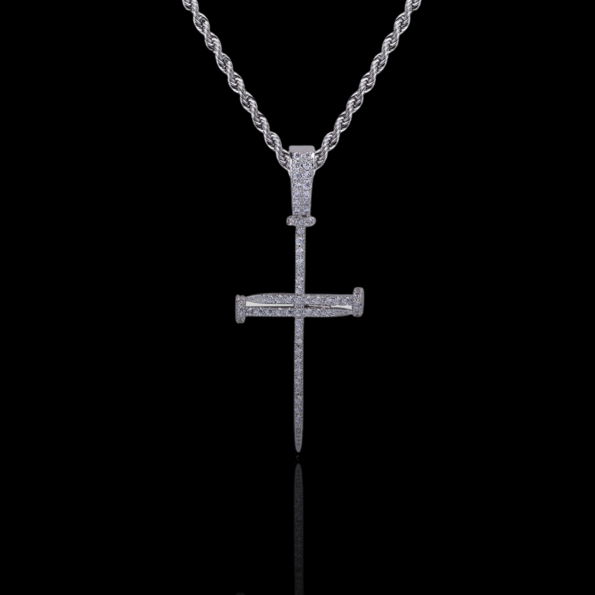 DIAMOND NAIL CROSS PENDANT