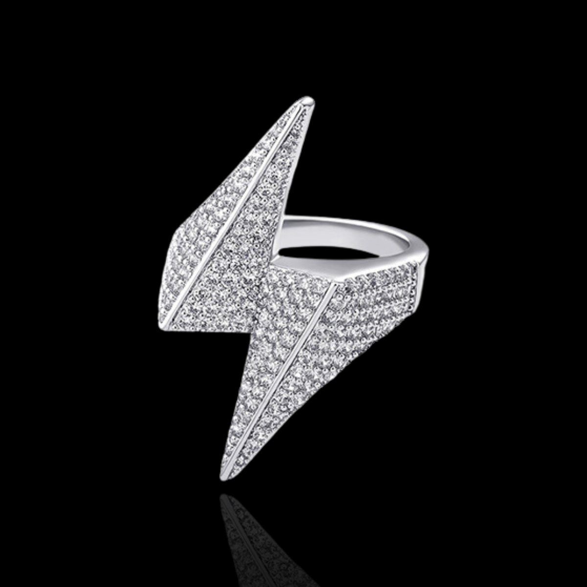 ICED LIGHTNING BOLT RING