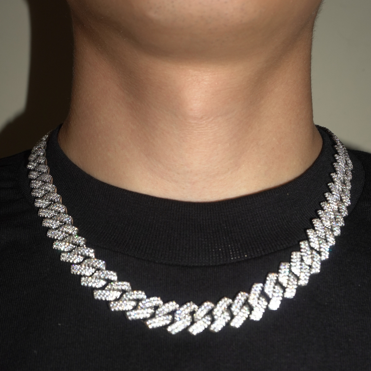 12MM DIAMOND PRONG CUBAN CHAIN