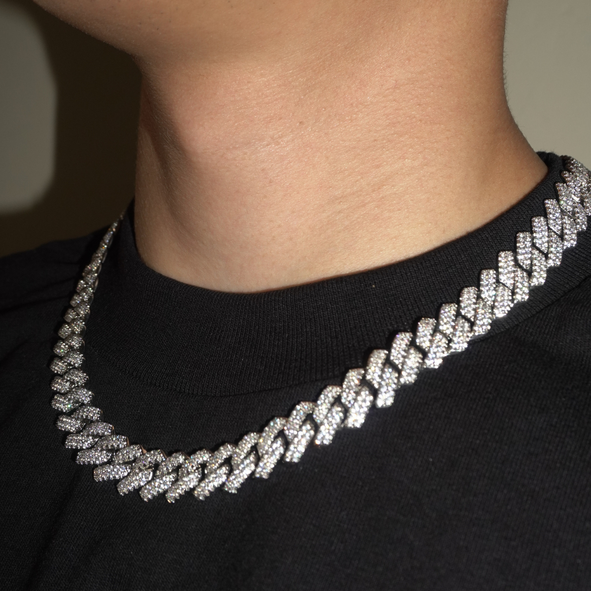 12MM DIAMOND PRONG CUBAN CHAIN