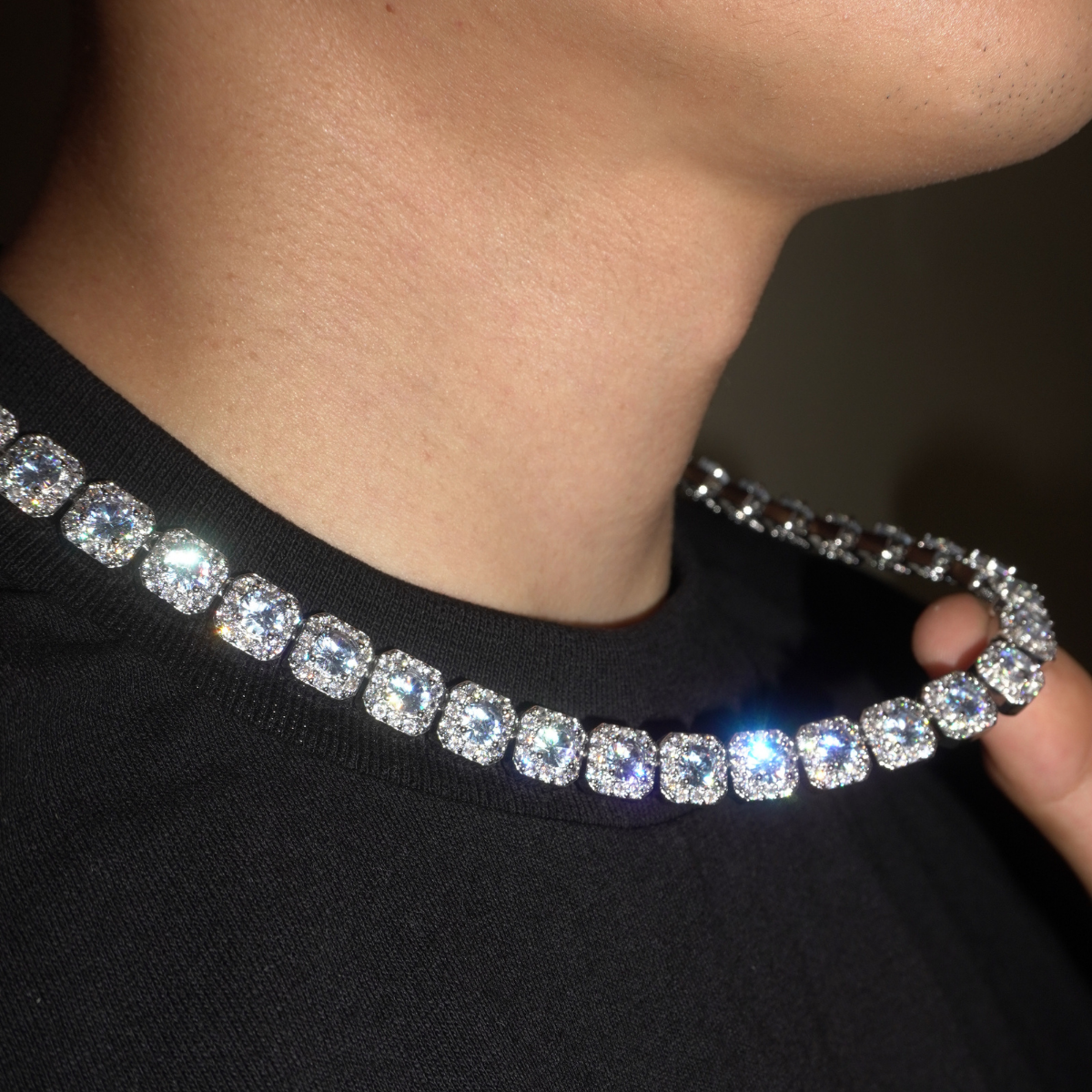 10MM CLUSTERED TENNIS CHAIN