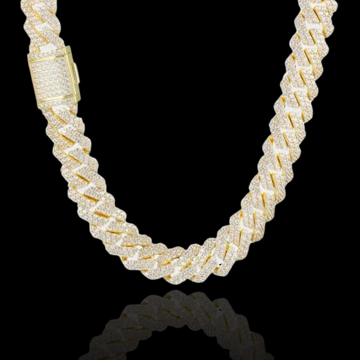 12MM DIAMOND PRONG CUBAN CHAIN
