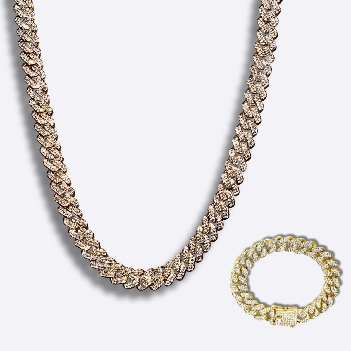 14mm Iced Prong Cuban Chain