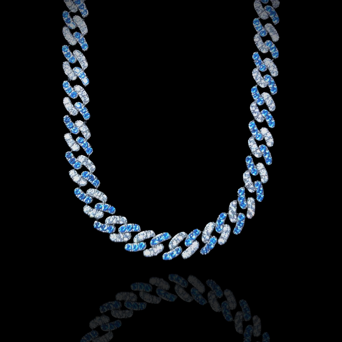 8mm Blue Diamond Cuban Chain