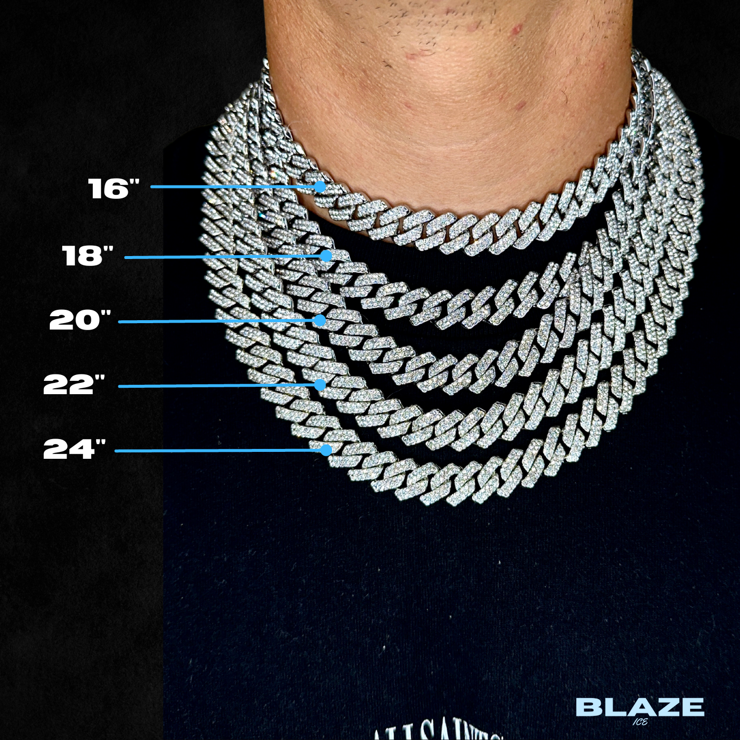 2 Iced Out Cuban Chains+Bracelet+Ring