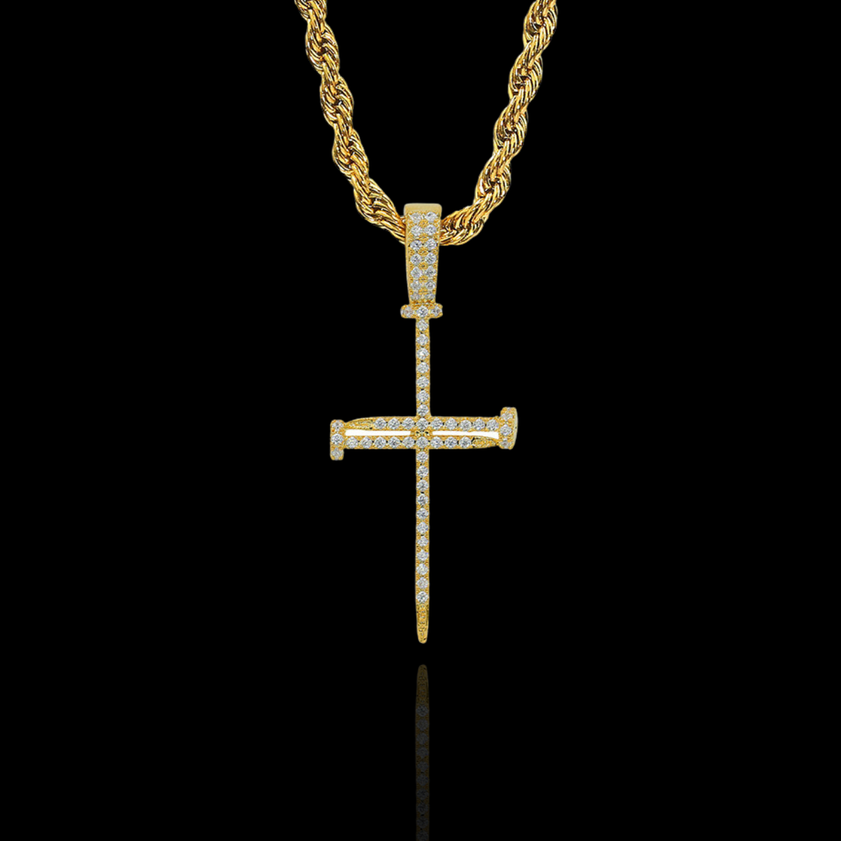 DIAMOND NAIL CROSS PENDANT