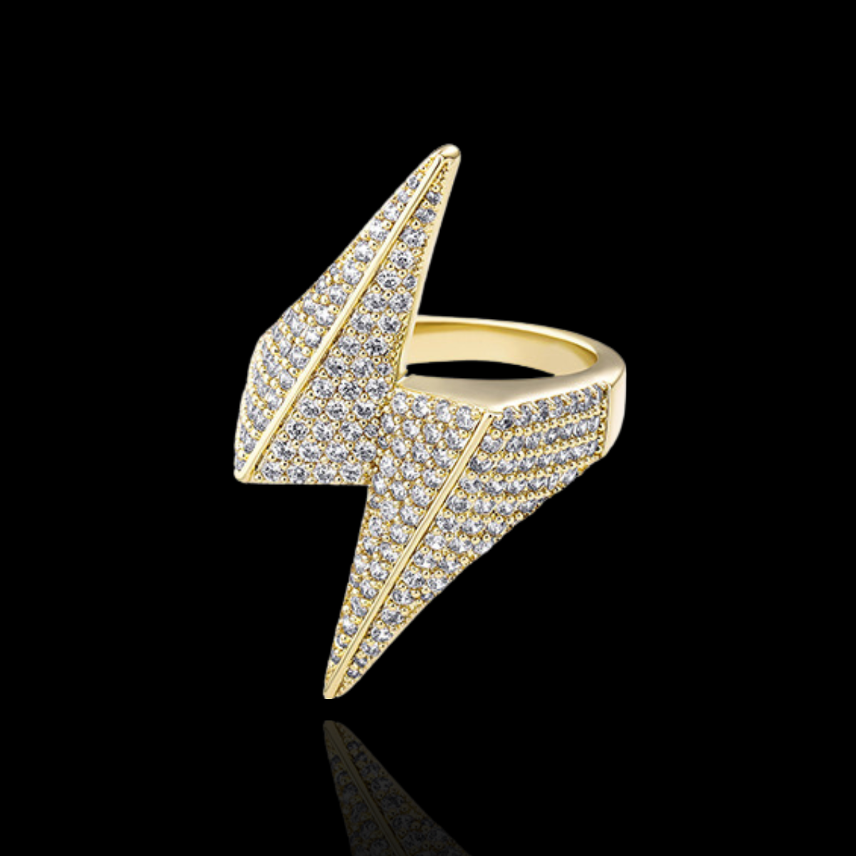 ICED LIGHTNING BOLT RING