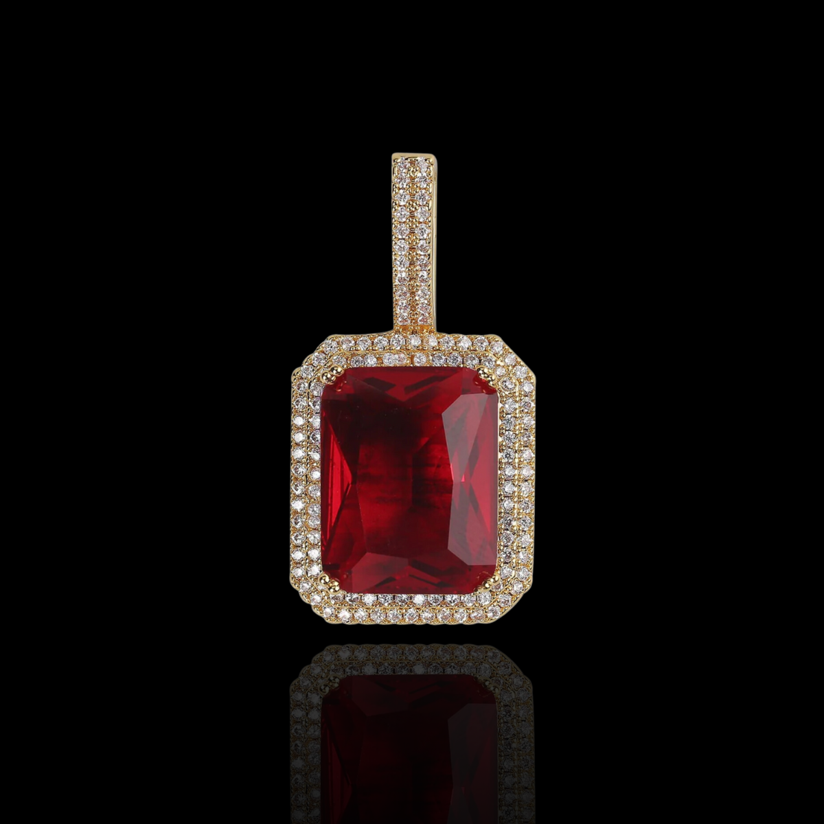 ICED BLOOD STONE PENDANT