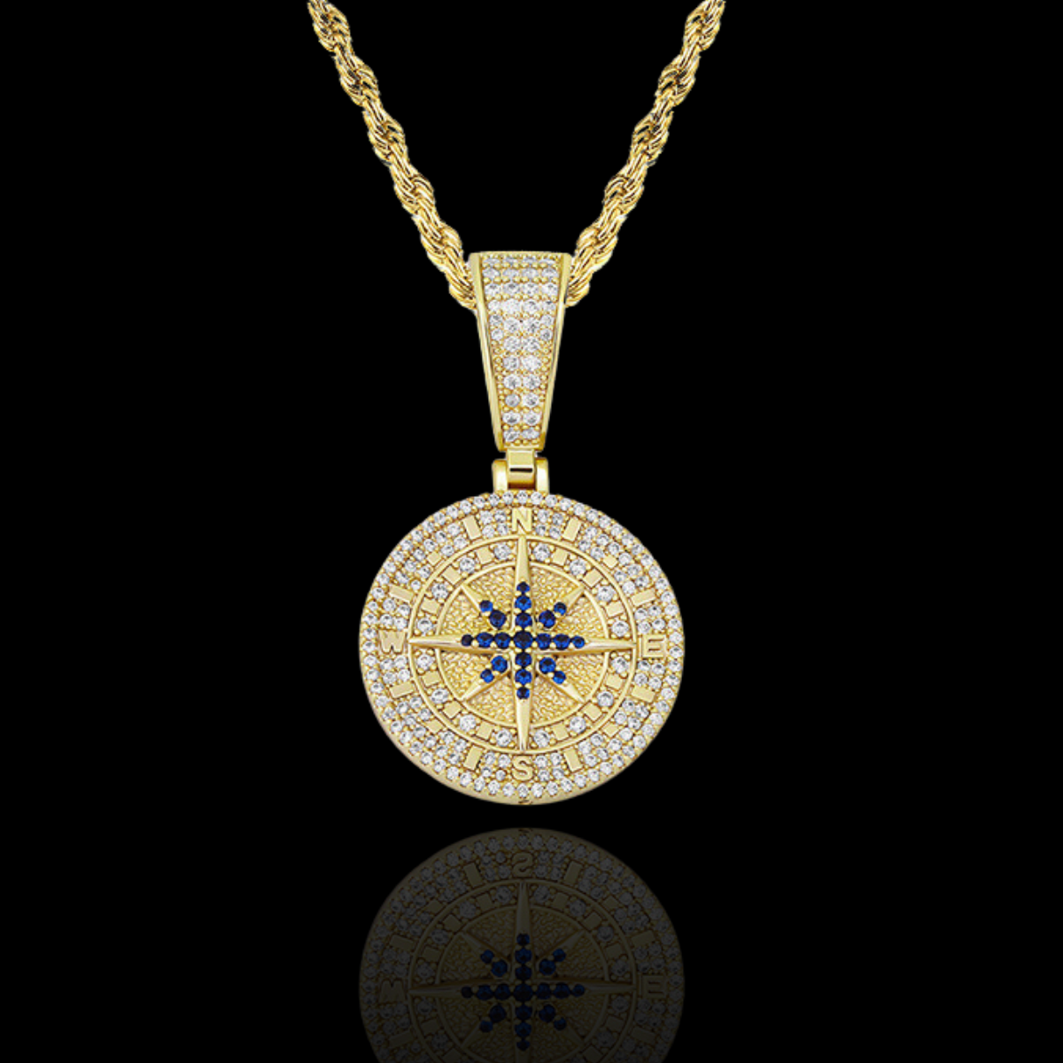 ICED COMPASS PENDANT