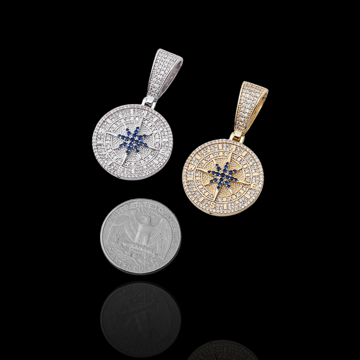 ICED COMPASS PENDANT
