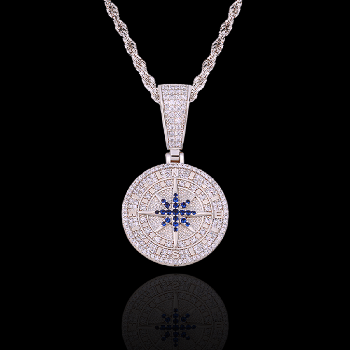 ICED COMPASS PENDANT