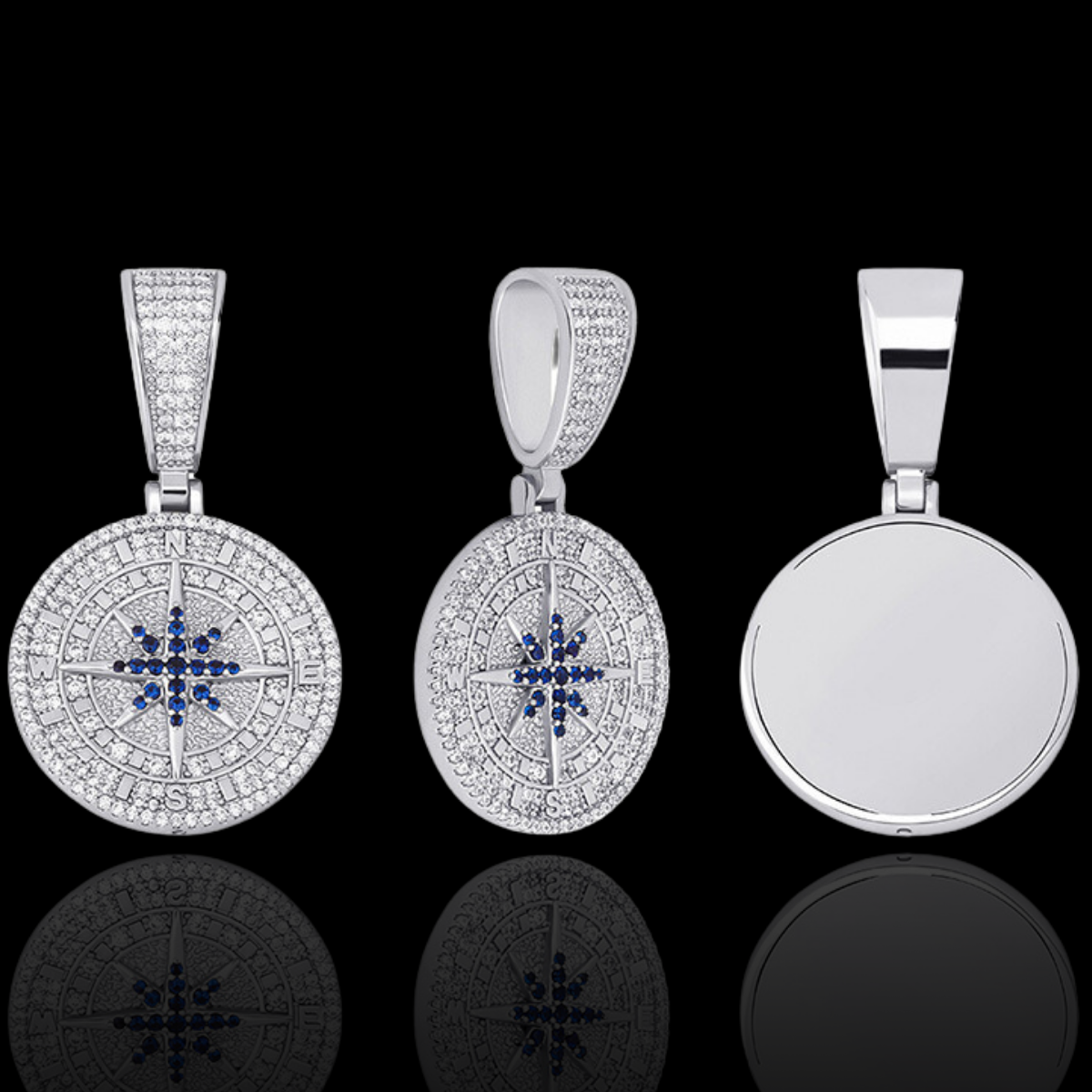 ICED COMPASS PENDANT