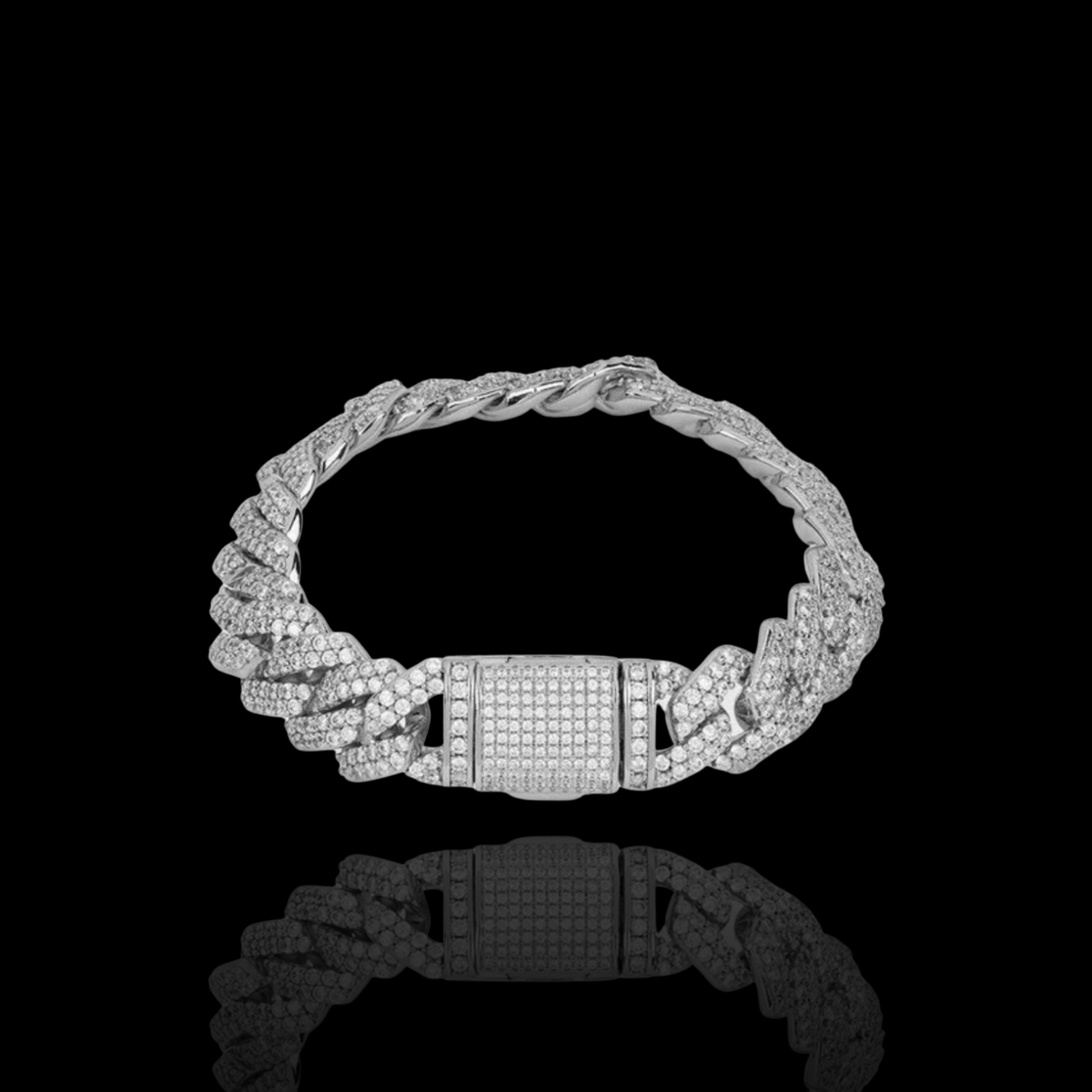 DIAMOND PRONG CUBAN BRACELET 8MM