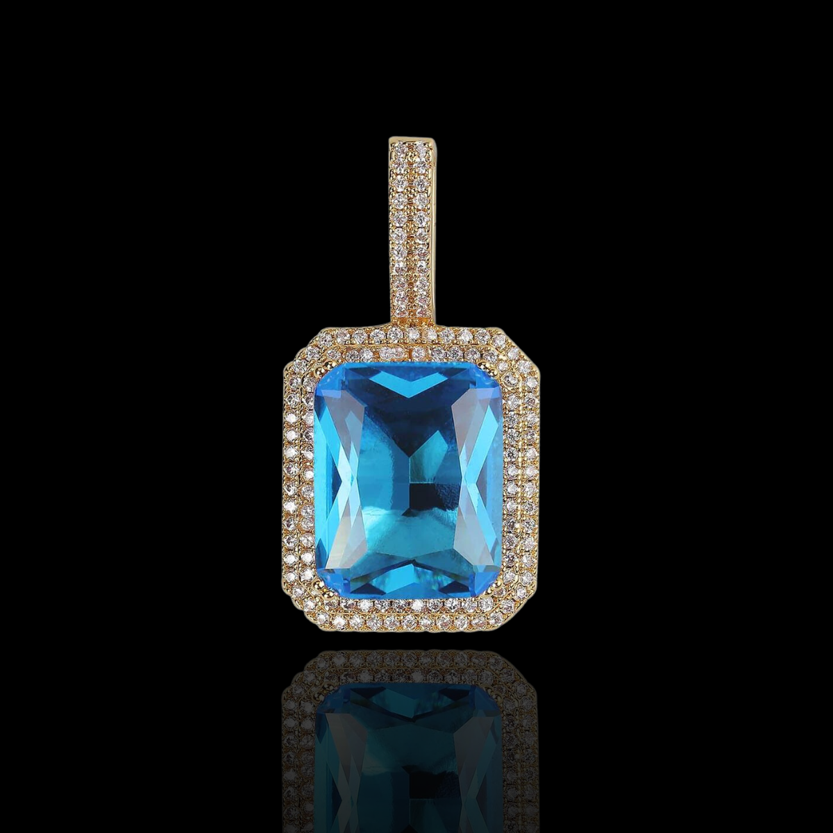 ICED GLACIER STONE PENDANT