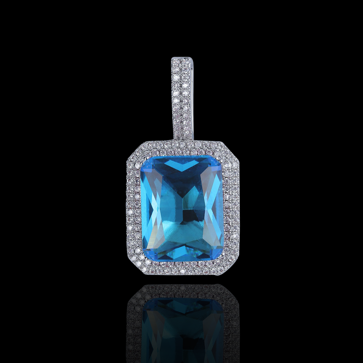 ICED GLACIER STONE PENDANT