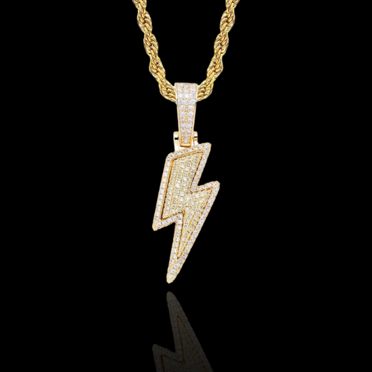 ICED LIGHTNING BOLT PENDANT