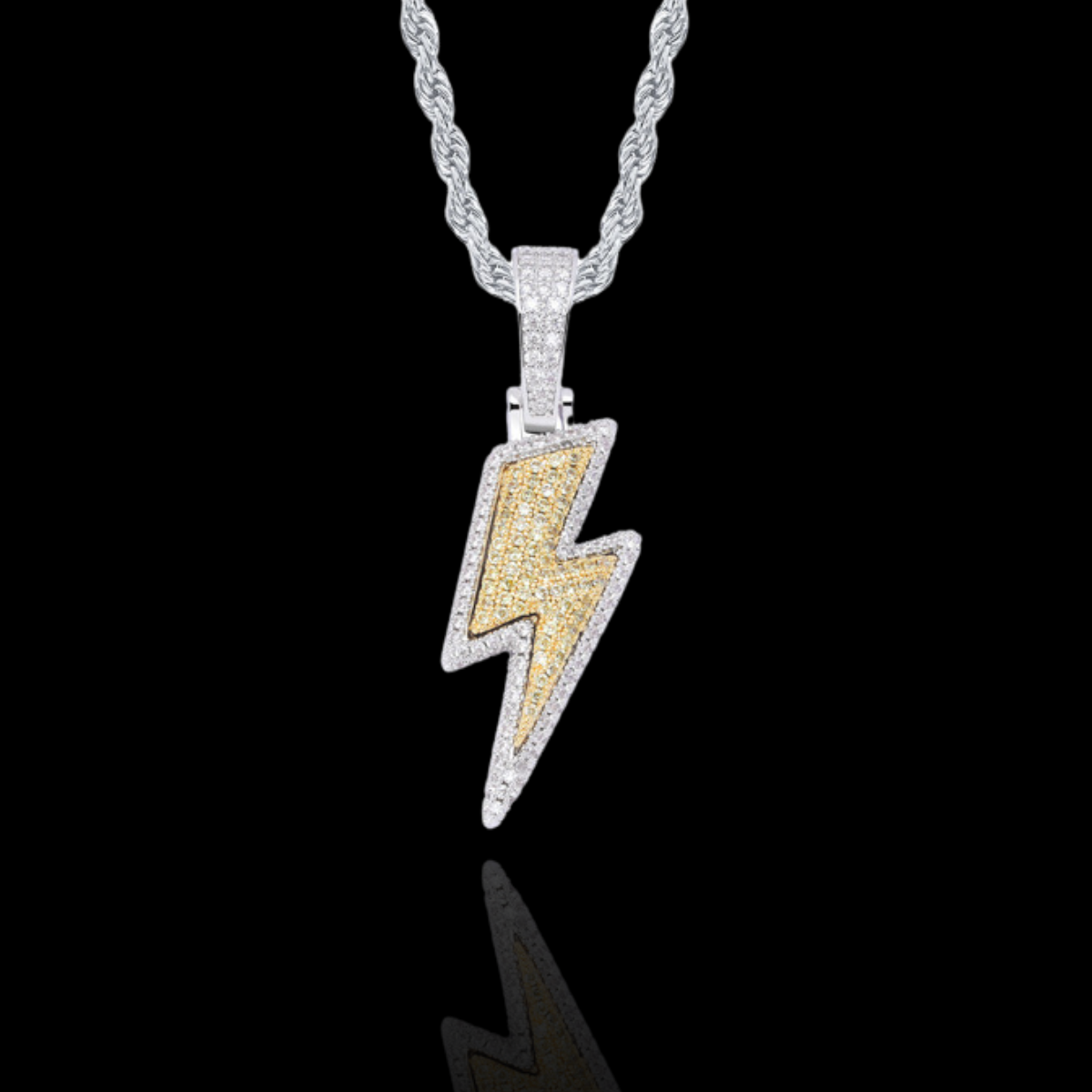 ICED LIGHTNING BOLT PENDANT