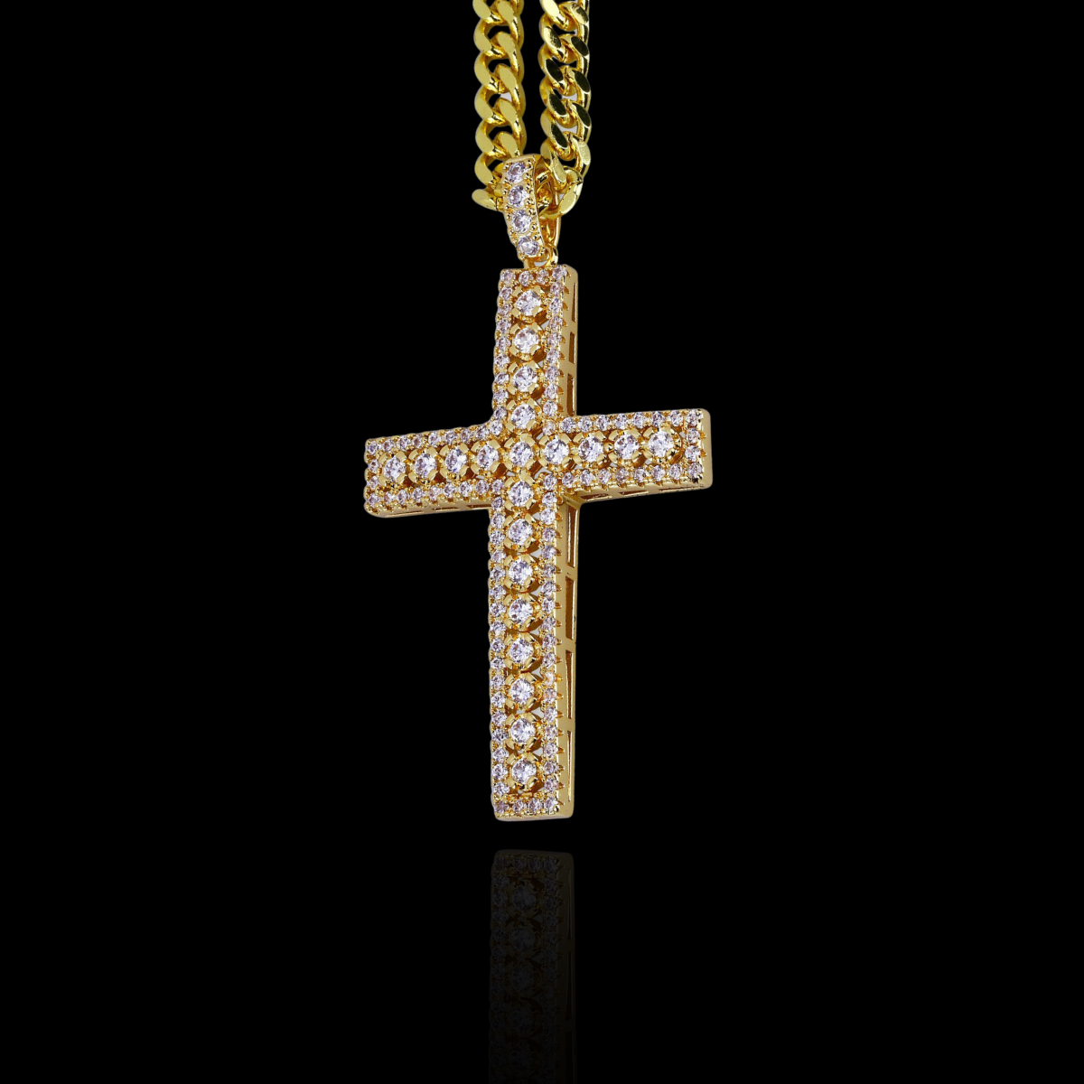 TRIPLE ROW CROSS PENDANT