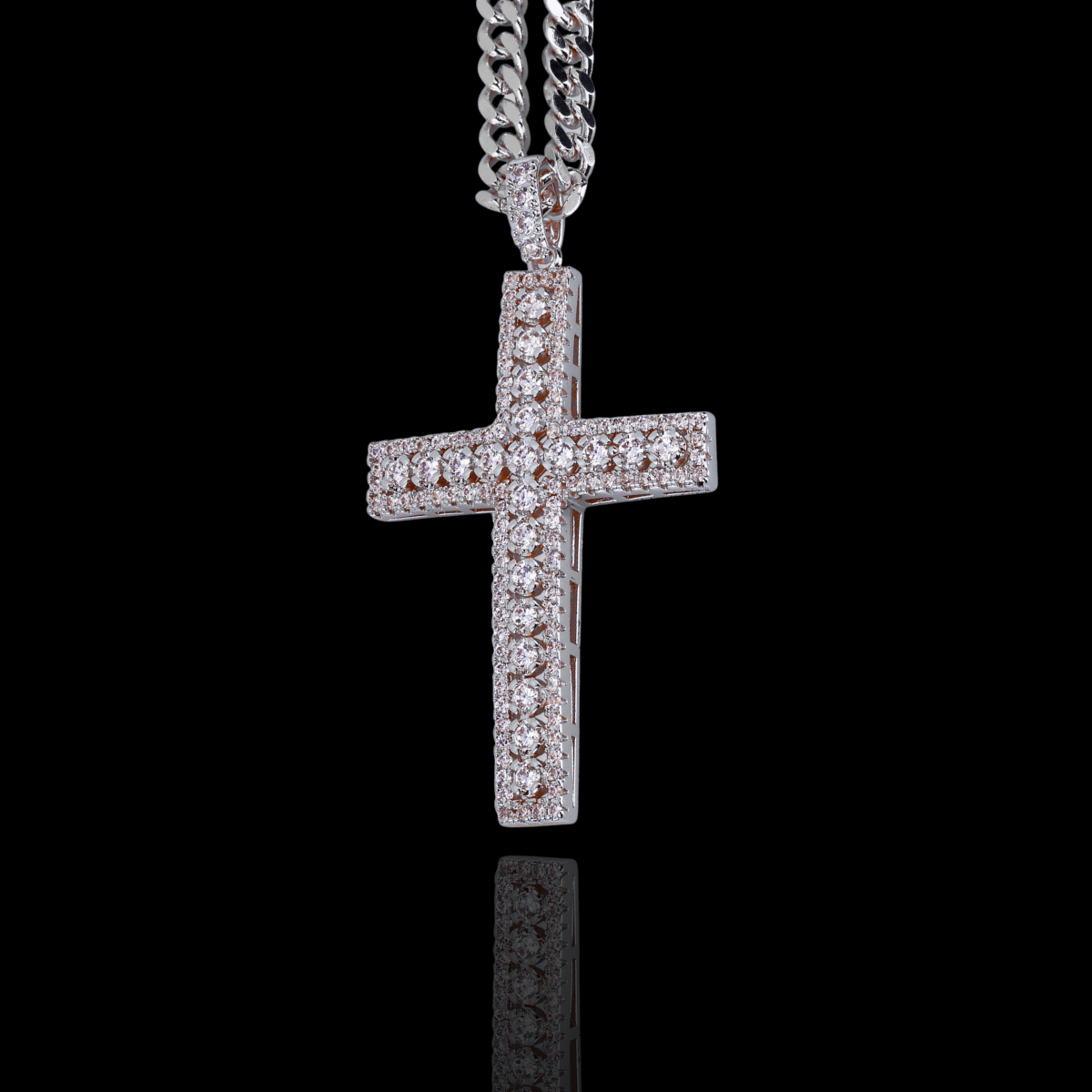 TRIPLE ROW CROSS PENDANT