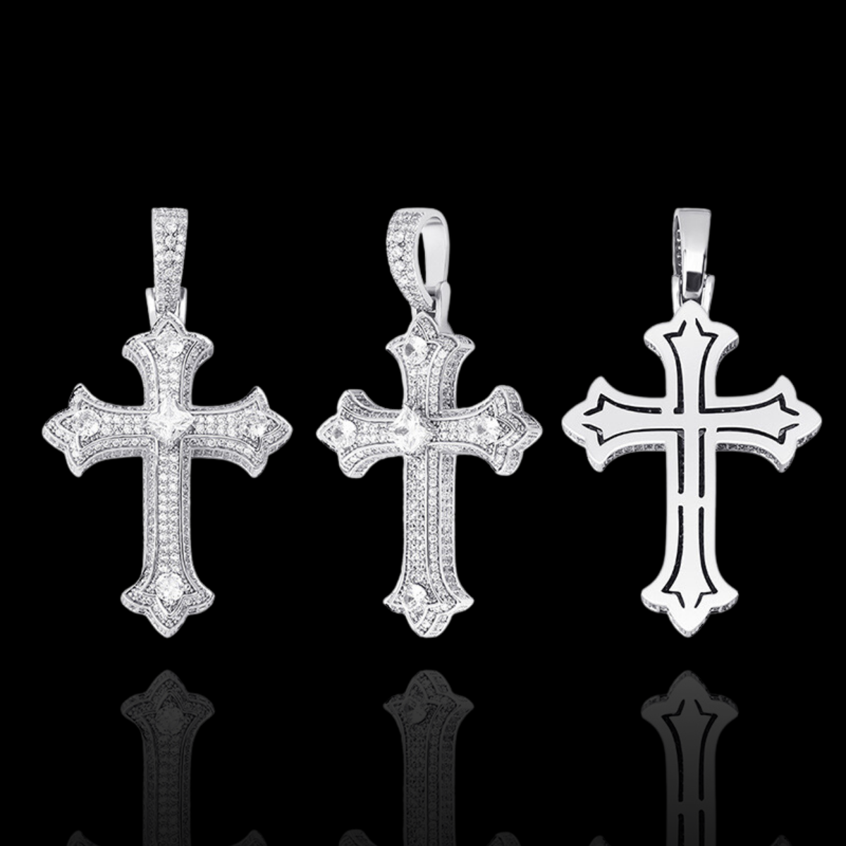 DIAMOND BUDDED CROSS PENDANT