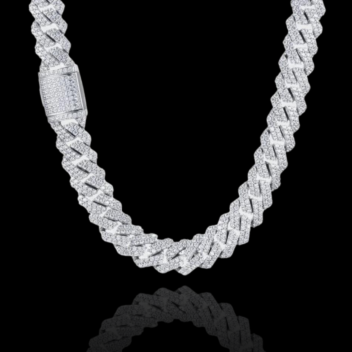 12MM DIAMOND PRONG CUBAN CHAIN